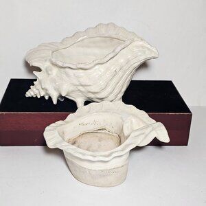Atlantic Mold Iridescent Conch Sea Shell 2Piece Houseplant Planter Beach Decor
